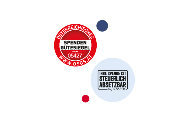 Spendengütesiegel und Siegel für steuerliche Absetzbarkeit.