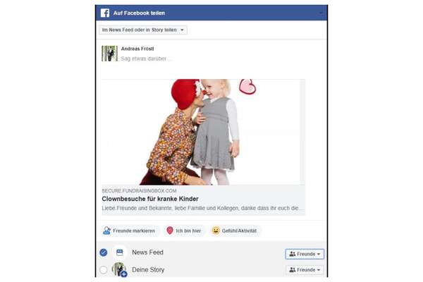 Teilen Sie Ihre Spendenaktion auf Facebook, Twitter & Co