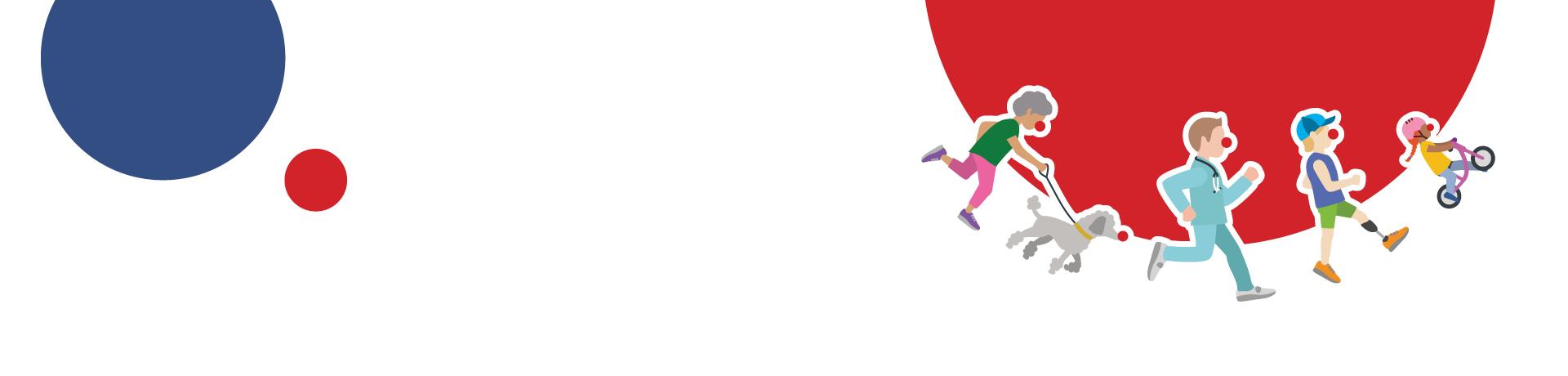 ROTE NASEN LAUF Sujet, das ein vielseitiges Teilnehmer*innen-Feld zeigt.